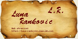 Luna Ranković vizit kartica